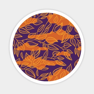 Minimalist Leaf Line Art Illustration as a Seamless Surface Pattern Design Magnet